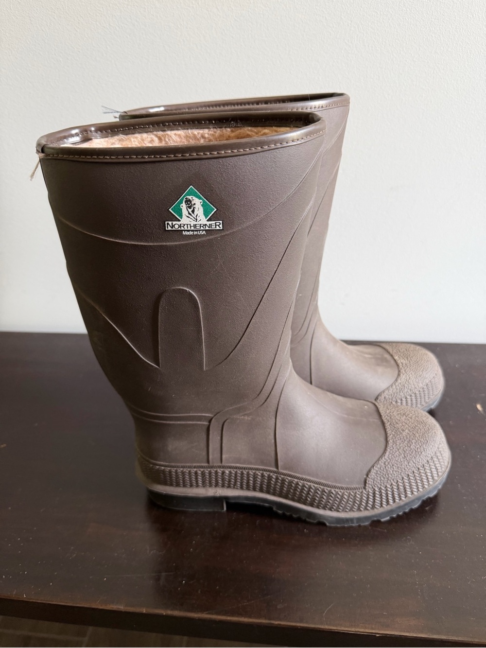 Women's Brown Insulated Winter Rain Boots